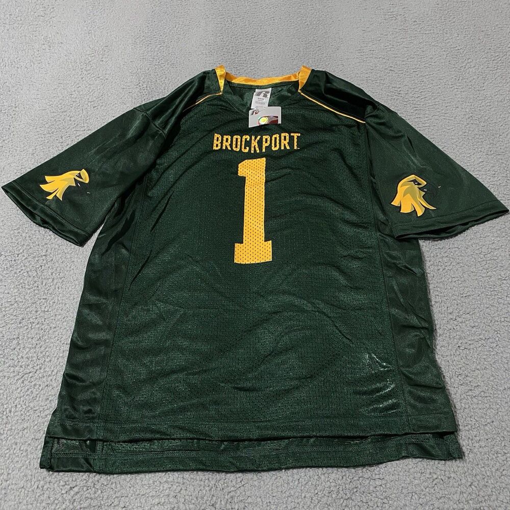 SUNY Brockport Golden Eagles Football Jersey Mens M Green Russell Athletic NEW